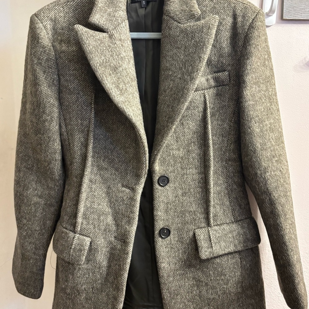 Women Gray Wool Blazer jacket